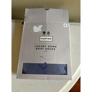 Hunter Luxury Down Boot Socks Long Mineral Blue Tall Boot Liners Large